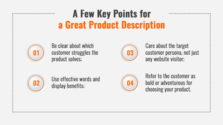 key points for product description