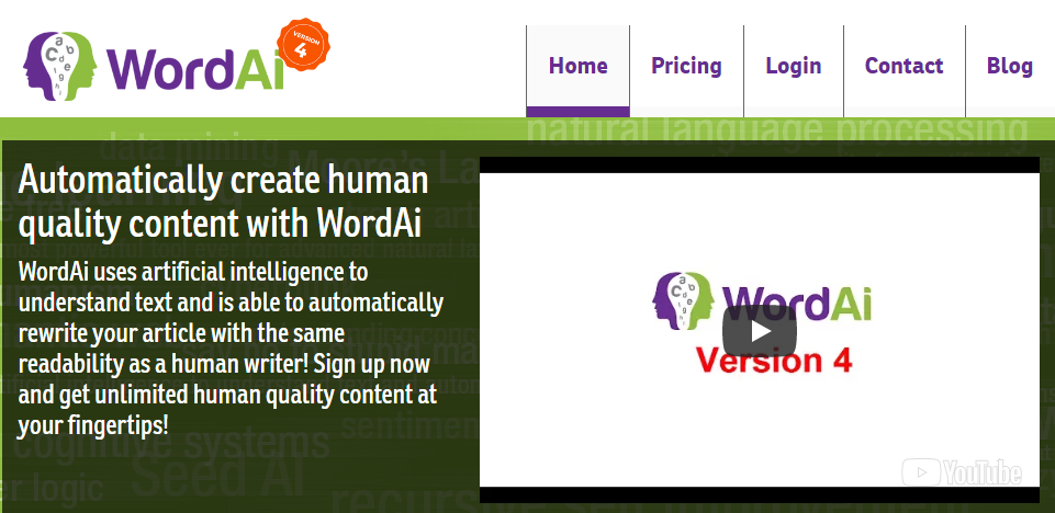 wordai homepage screenshot