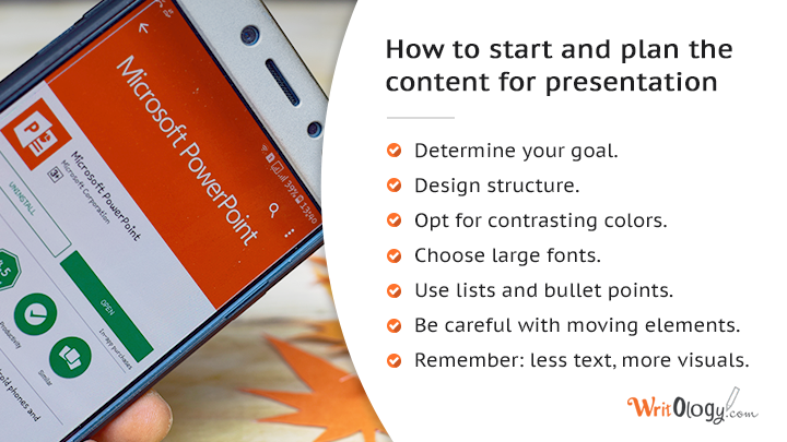 how to start and plan content for presentation